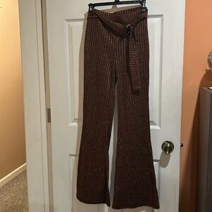 Women’s ladies night fit. Sparkly brown pants and Tuttle neck with neck & arms